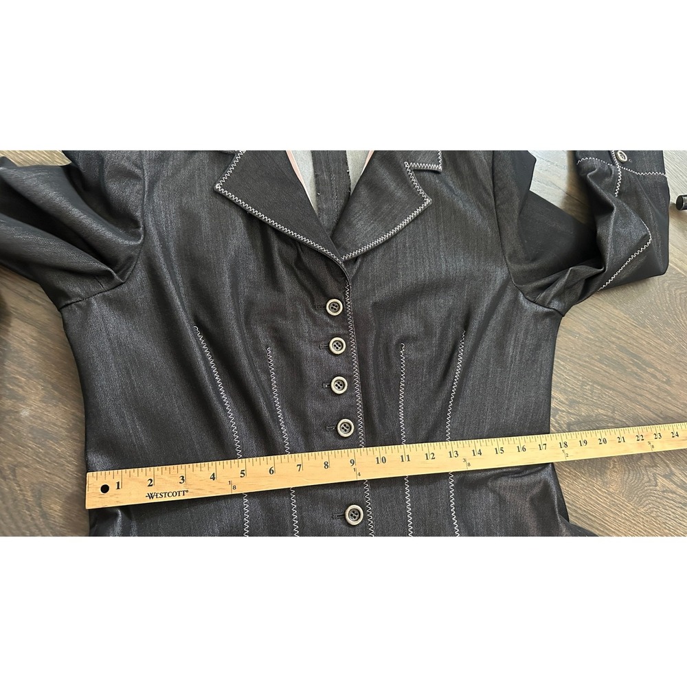 Carlisle Blazer Jacket Womens 14 Black Pink Fitted Button Up Career Office - Picture 9 of 12